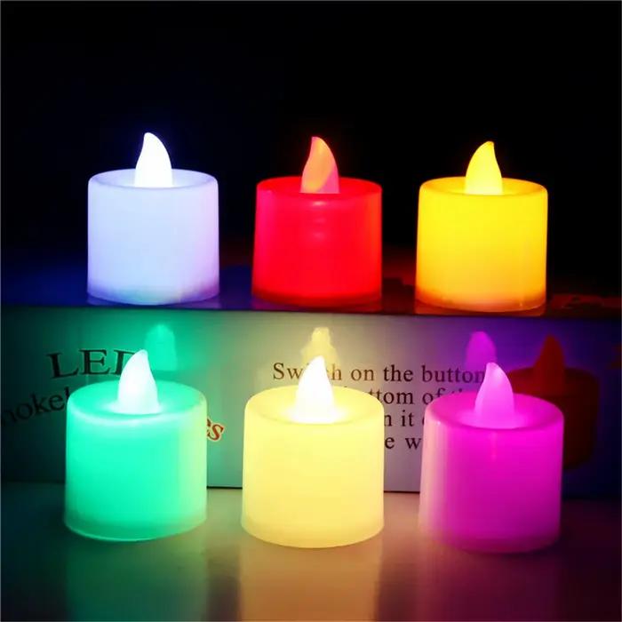 3/6/12/24 pièces sans flamme LED bougies chauffe-plat lumière de mariage bougies romantiques lumière