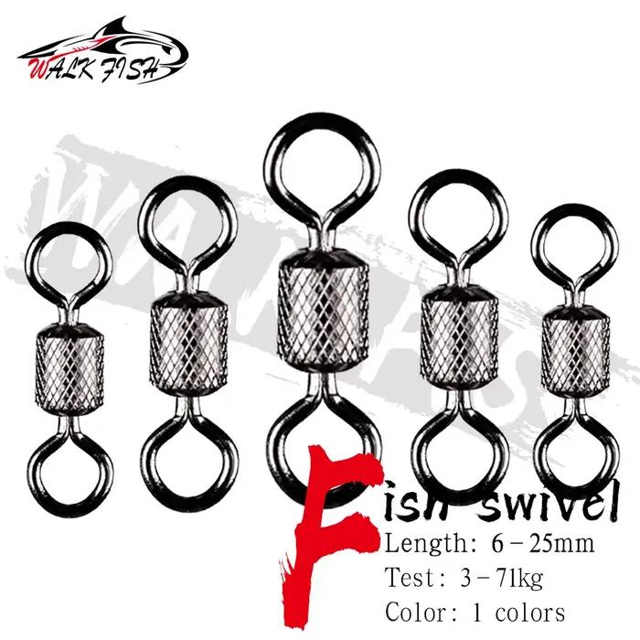 WALK FISH 50 pièces/lot émerillons de pêche roulement à billes pivotant avec bouton-pression de sécu
