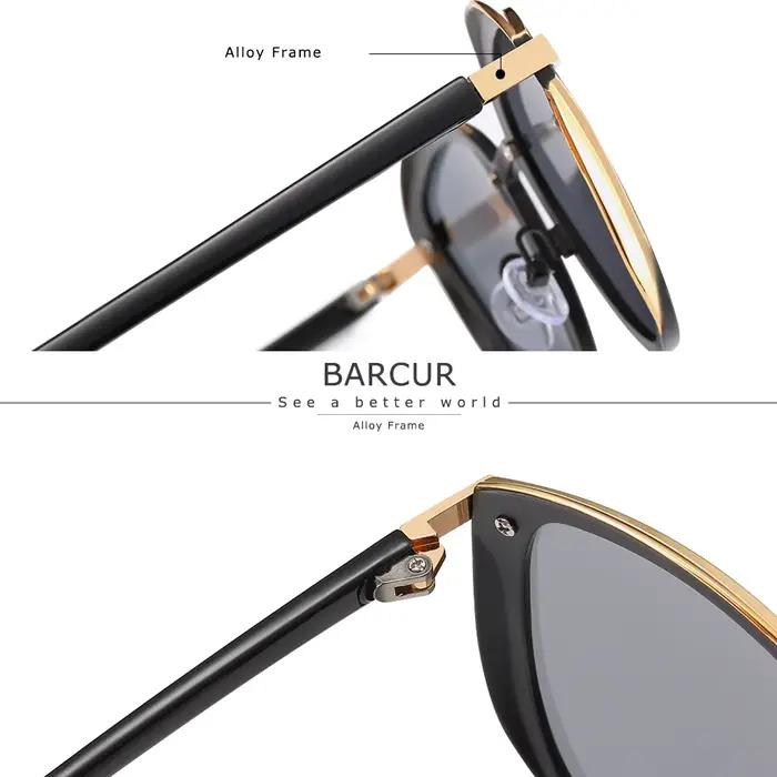 BARCUR lunettes De Soleil polarisées femmes luxe rond verre De Soleil pour femmes dames Femme ombre