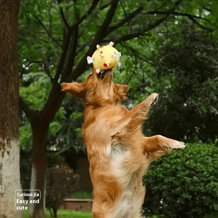 Balle Sonore en Polyester Imprimé Animal Pour Chiens de Toutes Tailles Jouets Interactifs Convient Aux Promenades Extérieures Occasions Spéciales