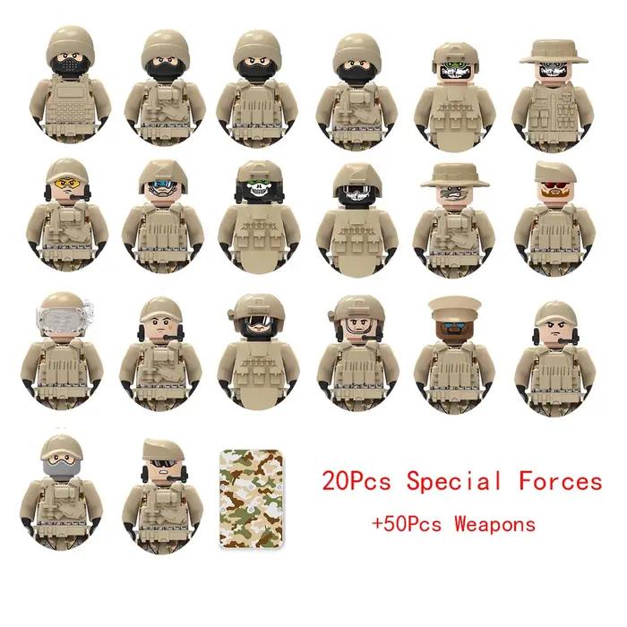 Armes de soldat des forces spéciales militaires SWAT, véhicule blindé, figurine d'action, modèle de véhicule, bloc de construction, jouet pour enfants