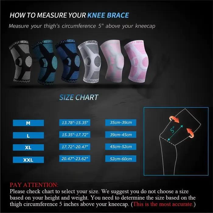 1/2 Pièces Genouillère de Compression Sportive, Protection Rotulienne, avec Tissu Tricoté et Ressort