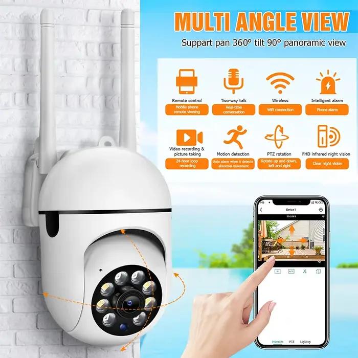 Caméra de sécurité intérieure WiFi 2MP HD avec vision nocturne pour surveillance bébé et CCTV sans fil