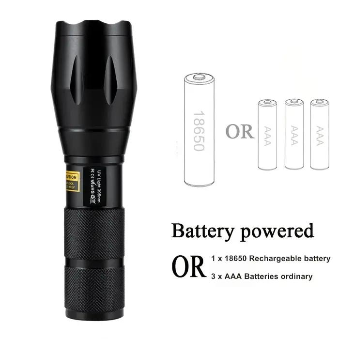 Zoom UV lampe de poche LED 365nm 395nm marqueur d'encre Invisible chat chien Urine Tinea Minier arge