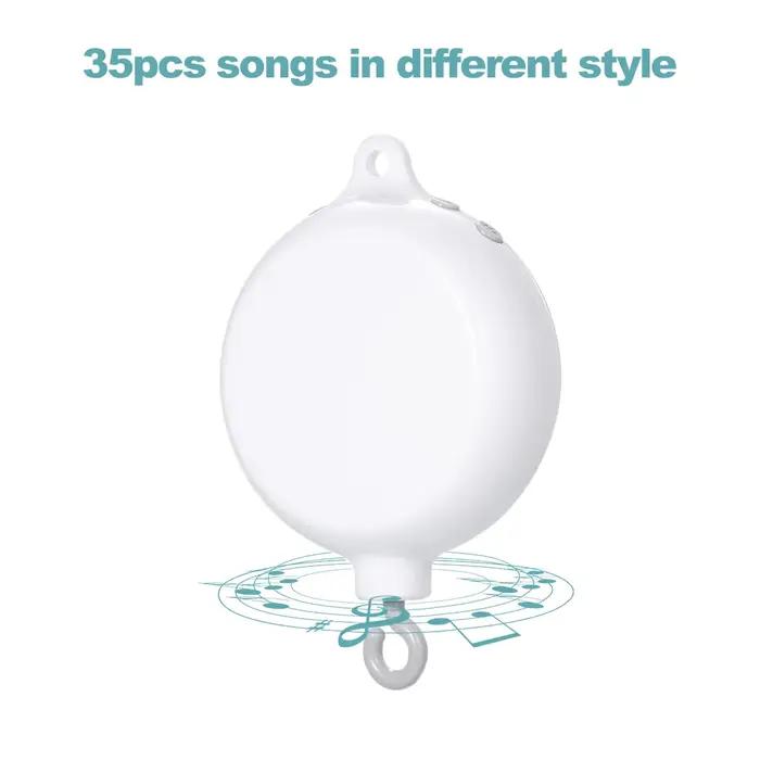 Boîte à musique télécommandée pour enfants avec ligne USB, jouet musical de lit, 35 chansons, cloche