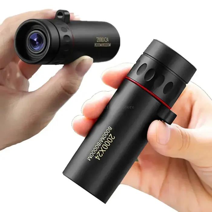Monoculaire télescope HD 2000x24 mini portable avec support téléphone chasse camping observation oiseaux