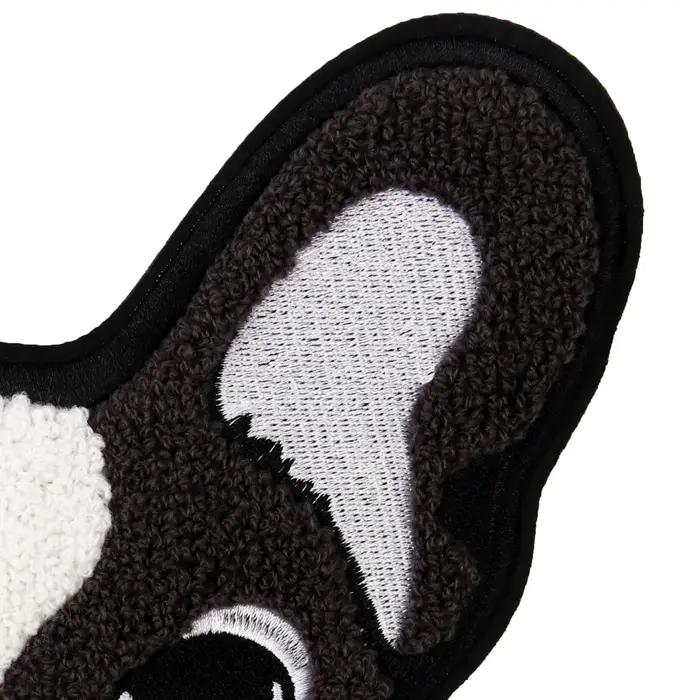 1 PC grand nouveau Style dessin animé bouledogue français Chenille Patch broderie patchs bricolage vêtements Applique couture sur accessoire sans colle