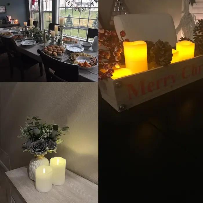 HZZKZZ – bougie électrique LED pivotante, sans flamme, alimentée par batterie, pour décoration de ma