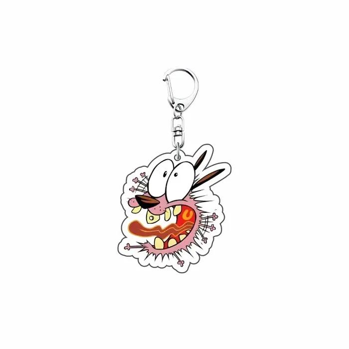 Dessin animé "Courage du chien lâches" 6 cm acrylique mignon Expression Pack porte-clés sac à dos cintre décoration Collection Fan cadeau