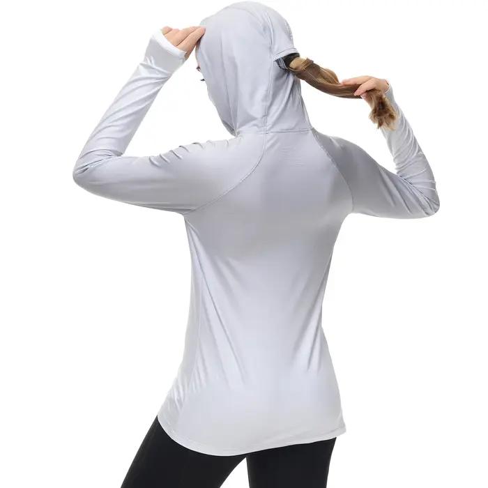 Bassdash – sweat à capuche de pêche pour femmes, chemise avec masque facial, trous de pouce, randonn