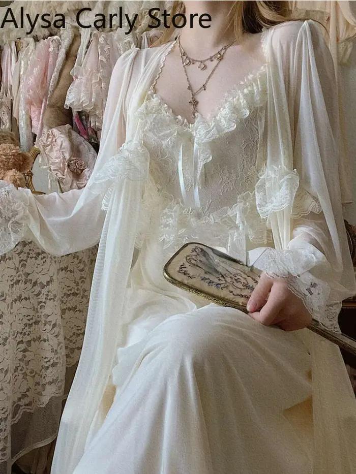 Robe féerique française Vintage en dentelle pour femmes, douce, Sexy, décontractée, coréenne, Court,