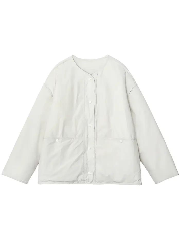CHIC VEN femmes vers le bas manteaux Simple Texture ample col rond doudoune 90 blanc canard doudoune