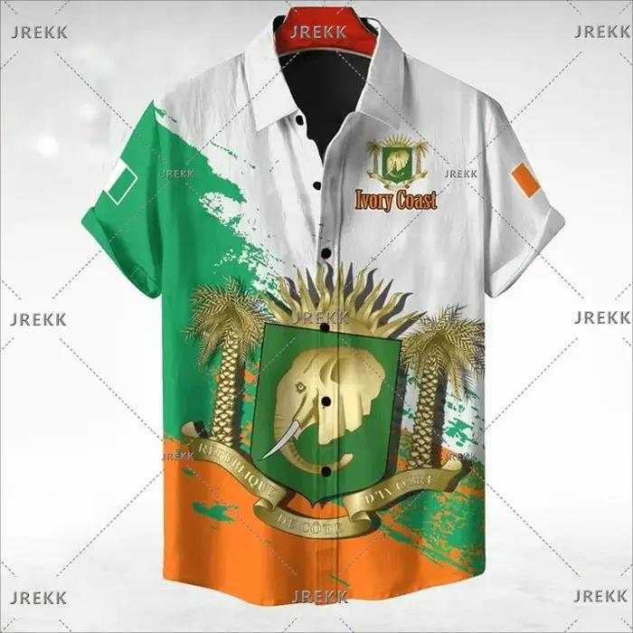 Chemise hawaïenne à manches courtes pour hommes