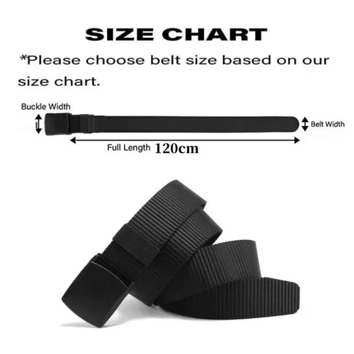 Ceinture en Nylon à boucle automatique pour hommes