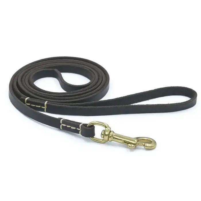 Laisse de dressage de chien en cuir véritable souple pour petites étudiés, matériel en laiton, PupME