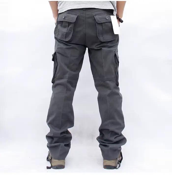 Salopette cargo militaire tactique homme multi-poches - Pantalon travail streetwear armée droit