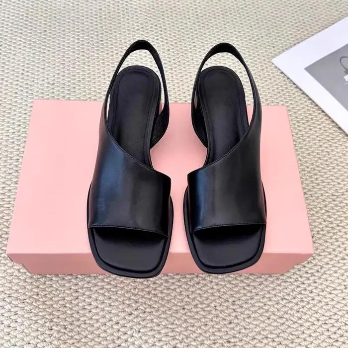 Sandales romaines grande taille pour femme, confortables, à talon épais, bout carré, polyvalentes, t