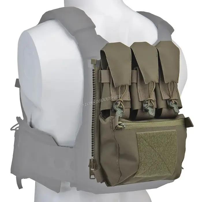 Panneau dorsal V5 FCPC avec fermeture éclair pour gilet tactique - Extension de capacité triple poche