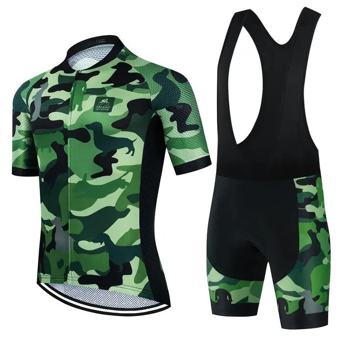 CamSolomon-Ensemble de maillot de cyclisme Team TriDuvet, vêtements de vélo pour hommes, chemise respirante à manches courtes, cuissard à bretelles, nouveau, 2022