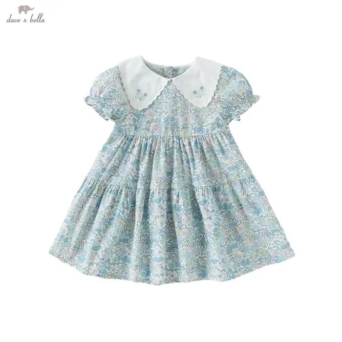 Dave Bella robe d'été pour enfants nouveau doux doux mignon filles bébé coton robe de princesse impr