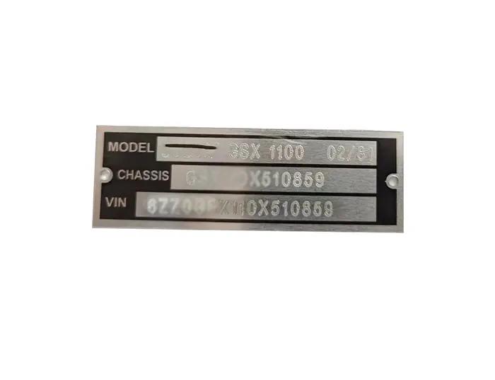 Plaque d'identification de numéro de série VIN vierge pour voiture