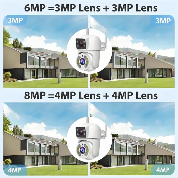 Caméra IP Tuya 8MP double objectif - vision nocturne couleur PTZ pour surveillance extérieure chasse