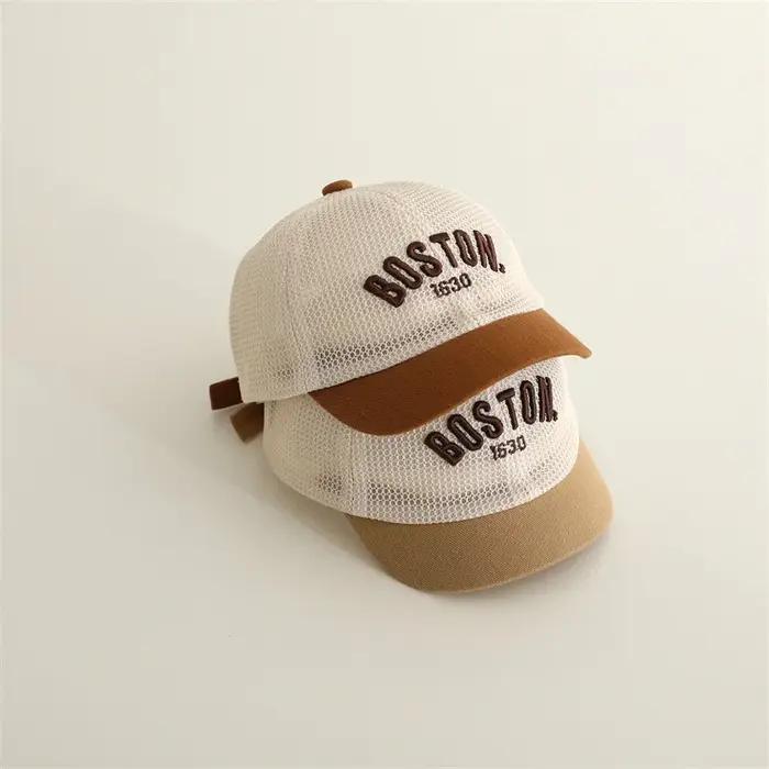 Casquette de baseball brodée pour bébé, respirante en maille, pour l'été, chapeau de soleil pour tou