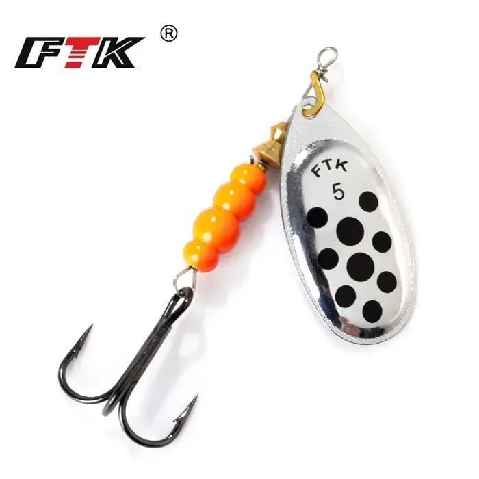 FTK leurre de pêche 4g/5g/7g/10g/14g spinner appât cuillère leurres brochet métal avec triple croche