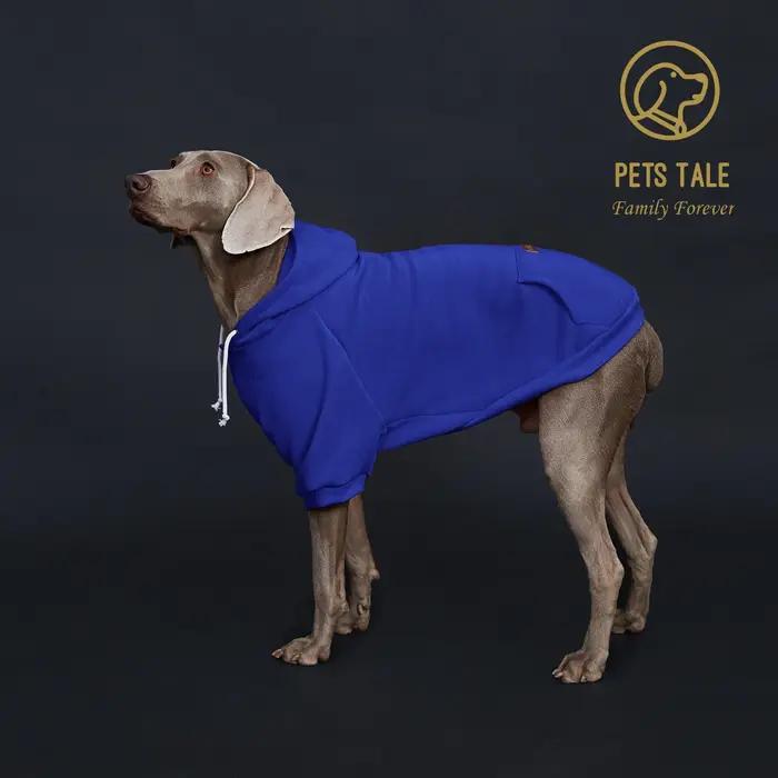Sweat à capuche pour chien de couleur unie avec poche