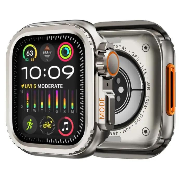 Cadre bumper métal pour Apple Watch 45mm 44mm - Protection coque iWatch série 9 8 7 6 5 4 SE Ultra 2
