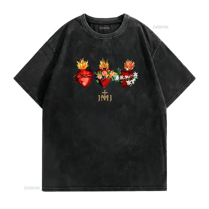 T-shirt vintage unisexe JMJ (Saints Cœurs Sacrés de Jésus