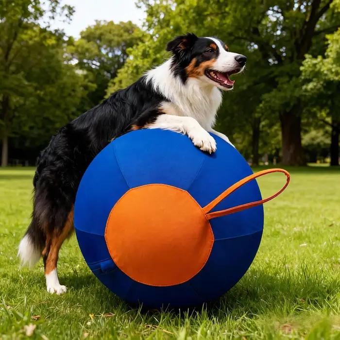 Balle de jeu interactive en plastique bleu pour chiens de toutes tailles, pour jouer à l'intérieur et à l'extérieur, stimuler l'esprit et le corps de votre animal de compagnie, résistant aux mordillements et aux griffures