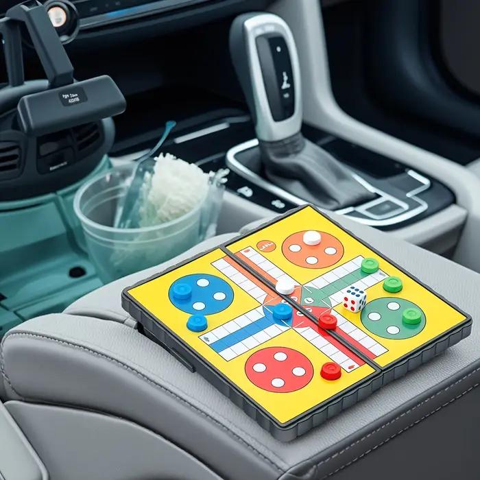 Jeu de société LUDO pliable portable pour 2 à 4 joueurs, idéal pour la famille, le camping, le team building, les fêtes, les voyages, les vols, jeu d'échecs