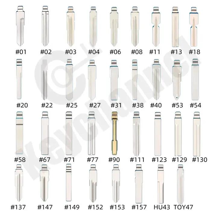 35 pièces clé de voiture vierge HU66 SIP22 Toy43 KD clé lame HU83 Xhorse clé rabattable pour KEYDIY