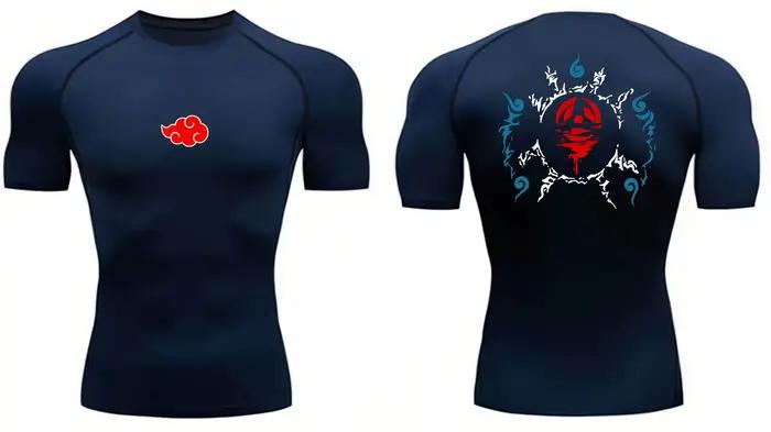 Anime hommes Compression chemise Fitness Sport course serré gymnase t-shirts athlétique entraînement séchage rapide haut