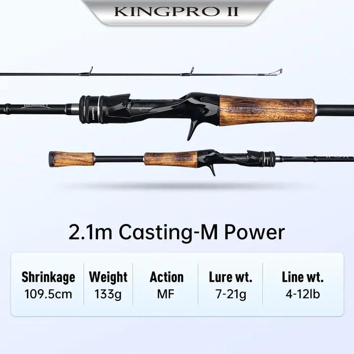 Kingdom Kingpro II canne à pêche rotative 1.8m 1.98m 2.1m M ML L puissance 2 Sections