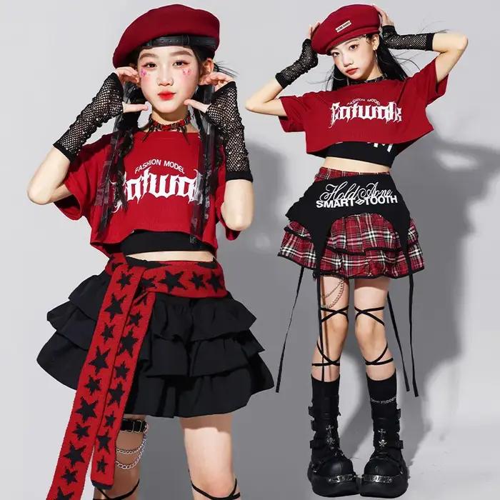 Ensemble de vêtements d'été pour filles, style K-pop, crop top, jupes à volants, costume de danse de