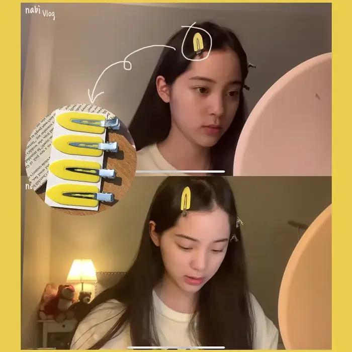 Pinces à cheveux sans couture, 4 pièces/ensemble, Barrette à frange latérale, maquillage, lavage du