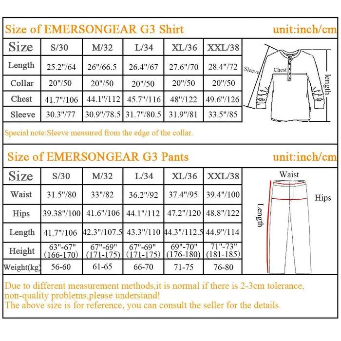 EMERbly GEAR-Uniforme de saut G3, chemise et pantalon Airsoft avec genouillères, vêtements de chasse
