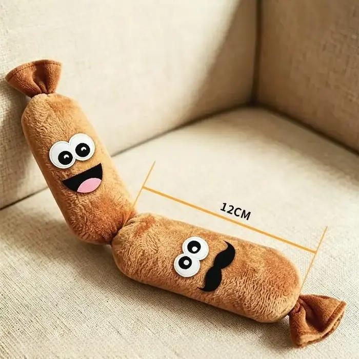 Jouet à mâcher en peluche en forme de saucisse pour chiens : avec son BB qui couine à pression, dura