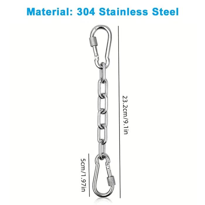 Attaches de laisse pour chien en chaîne, anti-morsure, double tête, boucle de sécurité métallique, d