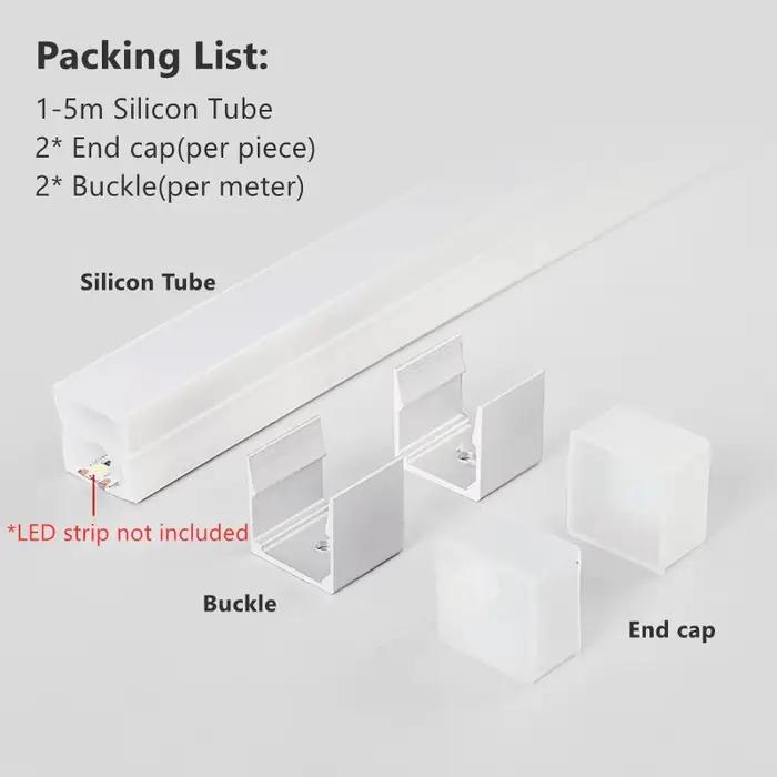 Tube de ULau néon LED, ruban de gel de pton flexible, décor linéaire étanche IP67, bande lumineuse e