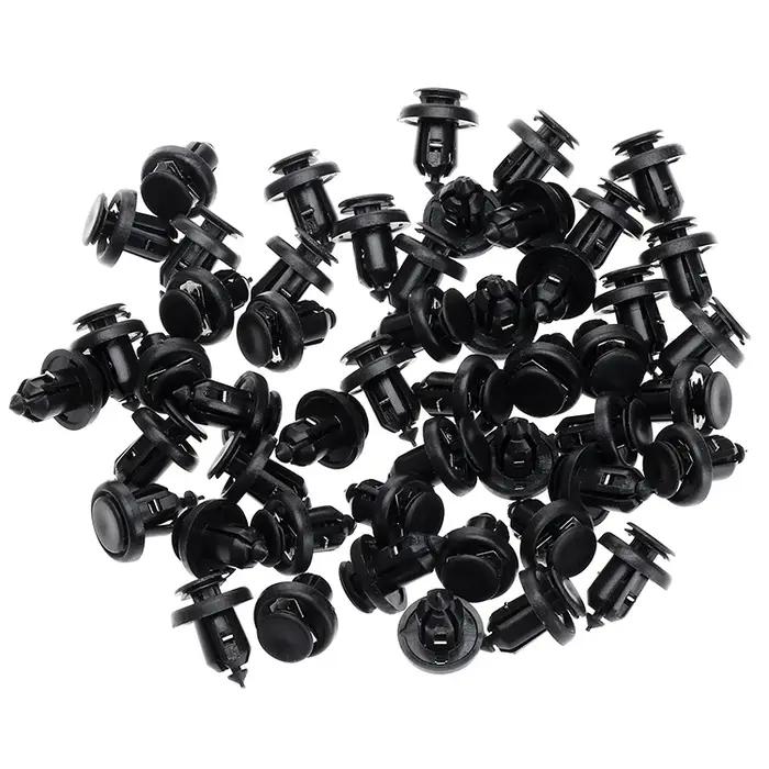 Clip de retenue de pare-chocs avant de voiture, 50 pièces, Type poussoir, trou de 10mm, Clip en plas