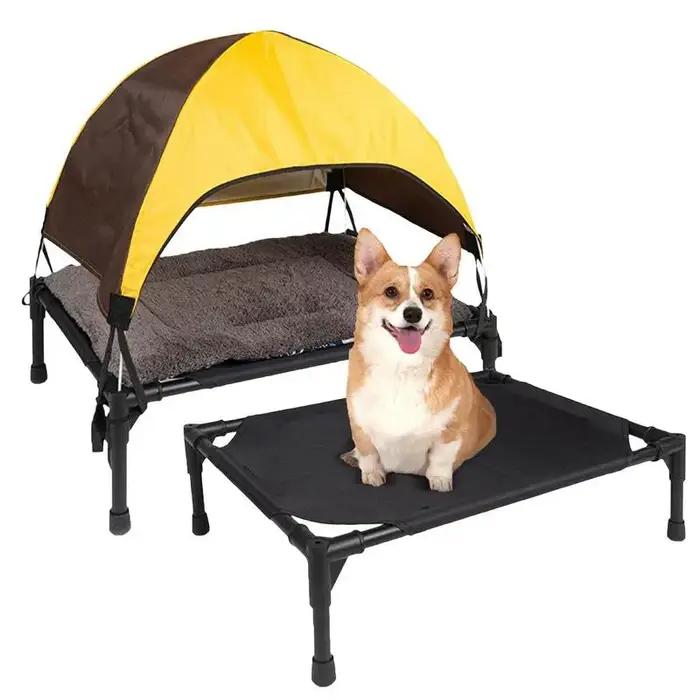 Lit surélevé pour animaux de compagnie tente d'ombrage sac de transport respirant camping extérieur confortable ombrage et protection pour chiens et chats occasions spéciales