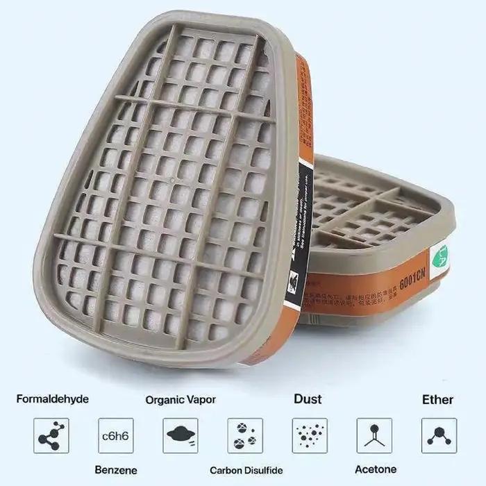 Cartouches de charbon actif 6001 pour masques respirateurs 6100 6200 7501 7502 6502 6800 FF402 protection gaz organique sécurité travail occassions spéciales