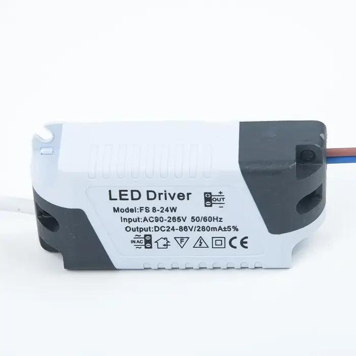 Pilote LED 280mA 8-24W AC 110V 220V à DC 24V, transformateur d'éclairage, panneau de plafonnier, ada
