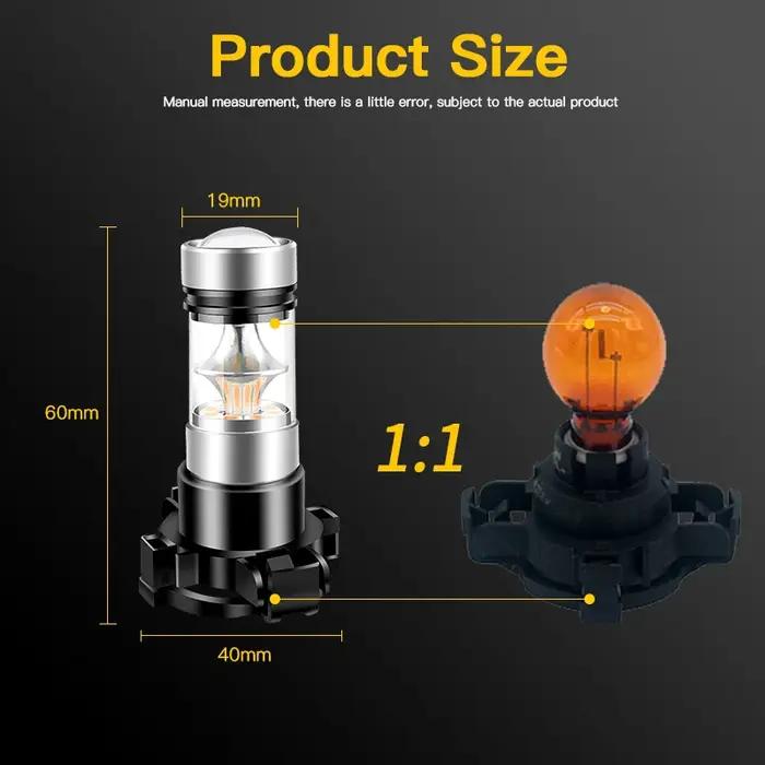 Ampoules LED CAN-bus PY24W 5200s, jaune ambre, sans erreur, pour BMW série 3 4 5 X3 E70 X5 X6 Z4, cl