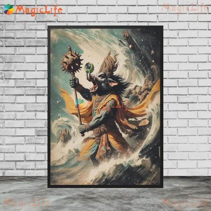 Hinduïsme sanglier Varaha Ganesha Religion photos murales pour salon Vintage affiche mur Art toile peinture sans cadre