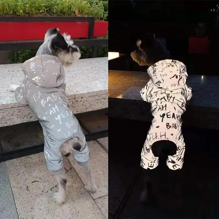 Salopette réfléchissante avec lettres Laser pour chiens