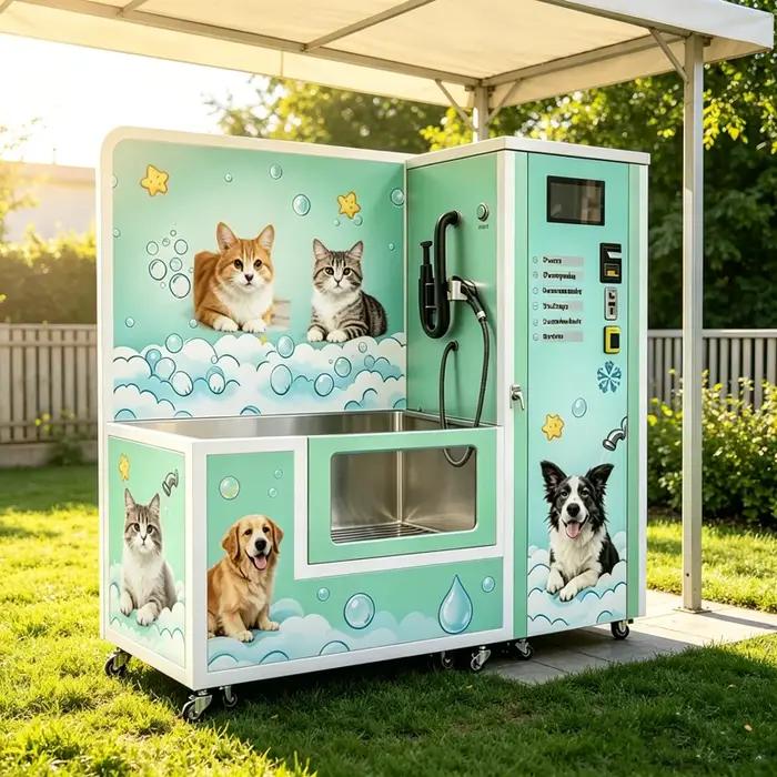 Machine de toilettage automatique pour animaux de compagnie, machine à laver les chiens en acier ino